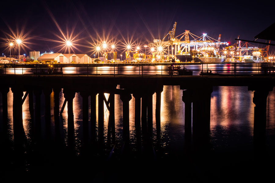 Freemantle Port at night, Western Australia